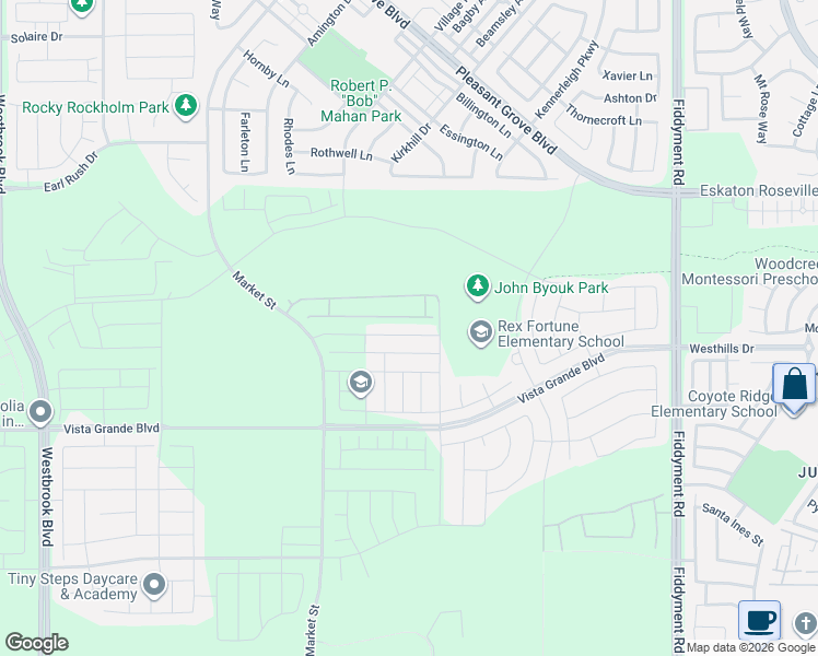 map of restaurants, bars, coffee shops, grocery stores, and more near 5032 Chelsea Creek Road in Roseville