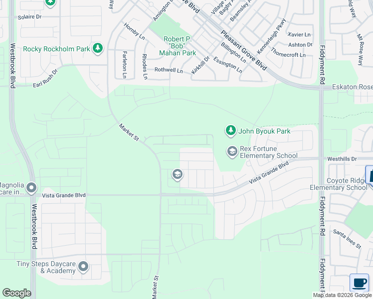 map of restaurants, bars, coffee shops, grocery stores, and more near 5032 Chelsea Creek Road in Roseville