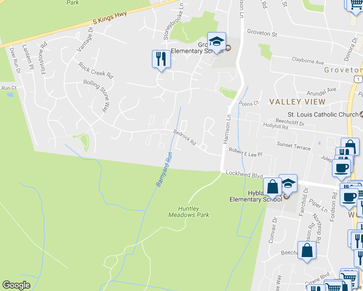 map of restaurants, bars, coffee shops, grocery stores, and more near in Fairfax County