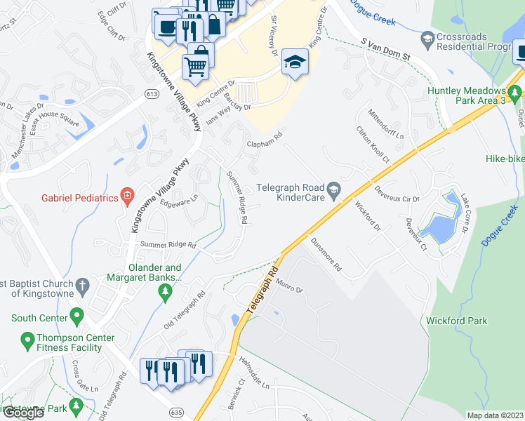 map of restaurants, bars, coffee shops, grocery stores, and more near 5317 Buxton Court in Alexandria