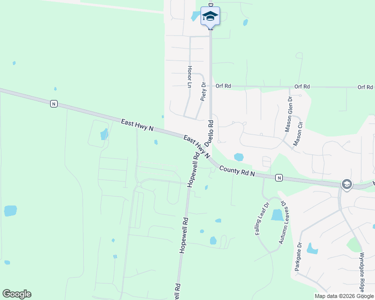 map of restaurants, bars, coffee shops, grocery stores, and more near 1150 East Highway North in Wentzville