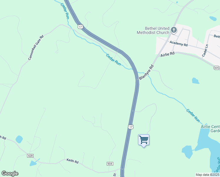 map of restaurants, bars, coffee shops, grocery stores, and more near 6509 Watery Mountain Road in Warrenton
