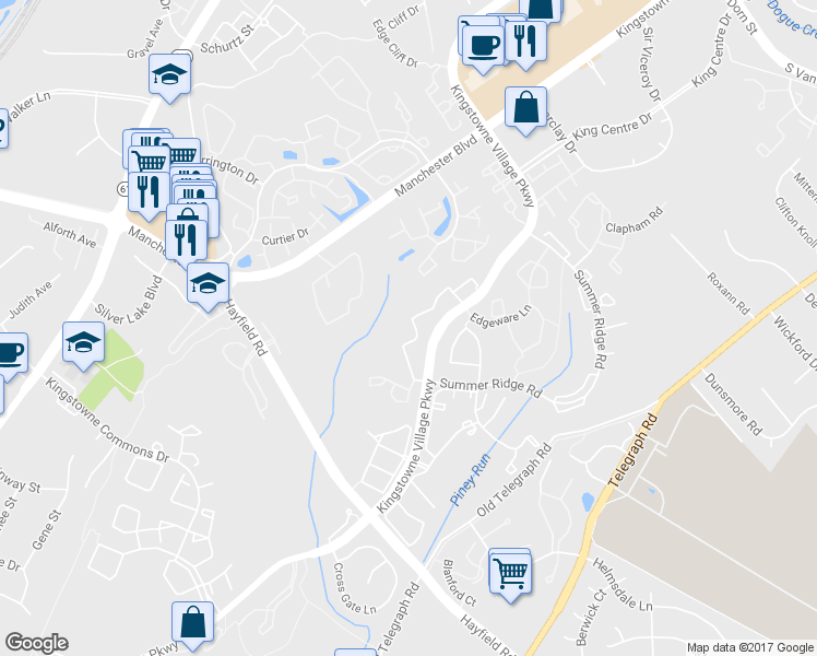 map of restaurants, bars, coffee shops, grocery stores, and more near 6112 Joust Lane in Alexandria
