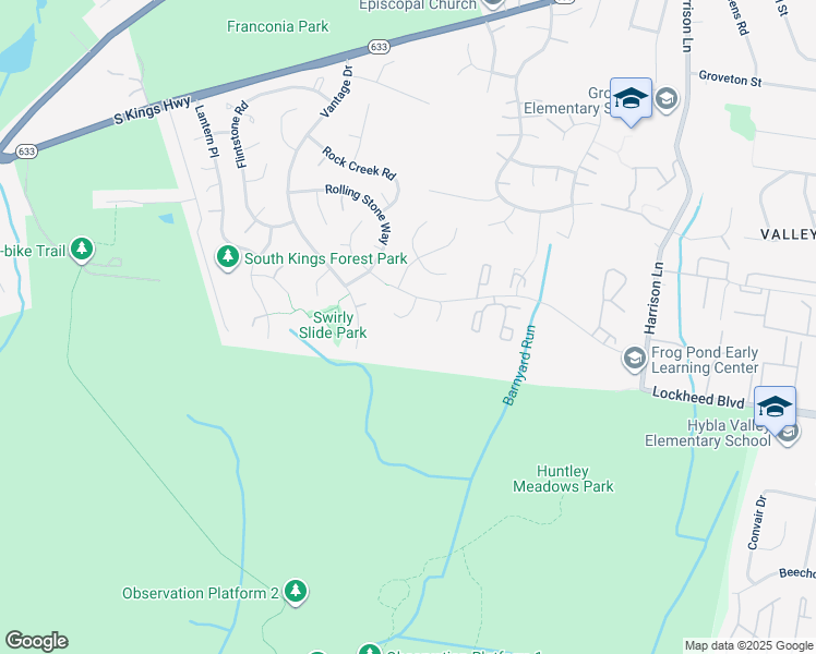 map of restaurants, bars, coffee shops, grocery stores, and more near 4107 Bedrock Court in Alexandria