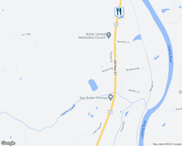 map of restaurants, bars, coffee shops, grocery stores, and more near 146 Boston Road in Butler