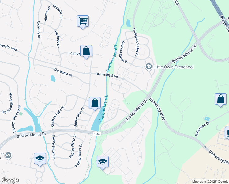 map of restaurants, bars, coffee shops, grocery stores, and more near 9017 Brewer Creek Place in Manassas