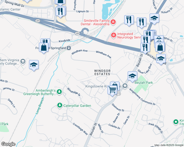 map of restaurants, bars, coffee shops, grocery stores, and more near 7221 Barry Road in Alexandria