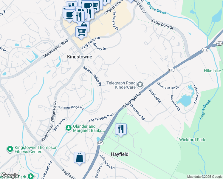 map of restaurants, bars, coffee shops, grocery stores, and more near 5308 Buxton Court in Alexandria
