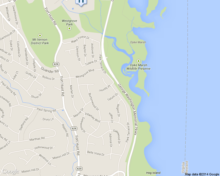 map of restaurants, bars, coffee shops, grocery stores, and more near 7116 Park Terrace Drive in Alexandria