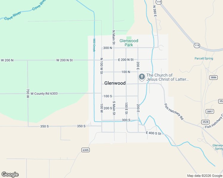 map of restaurants, bars, coffee shops, grocery stores, and more near 40 South Main Street in Glenwood