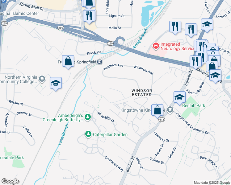 map of restaurants, bars, coffee shops, grocery stores, and more near 6521 Walter Drive in Alexandria