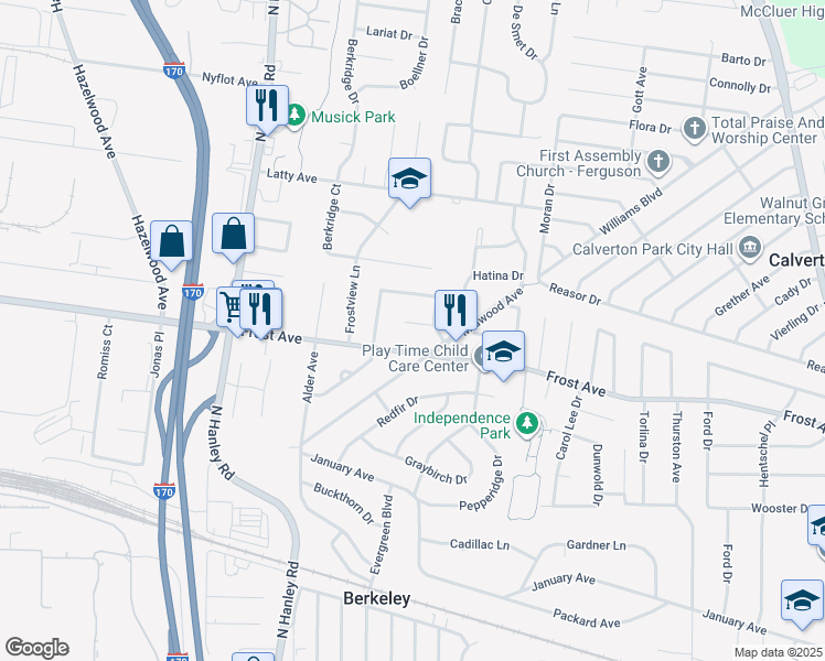 map of restaurants, bars, coffee shops, grocery stores, and more near 8419 Chalons Court in Berkeley