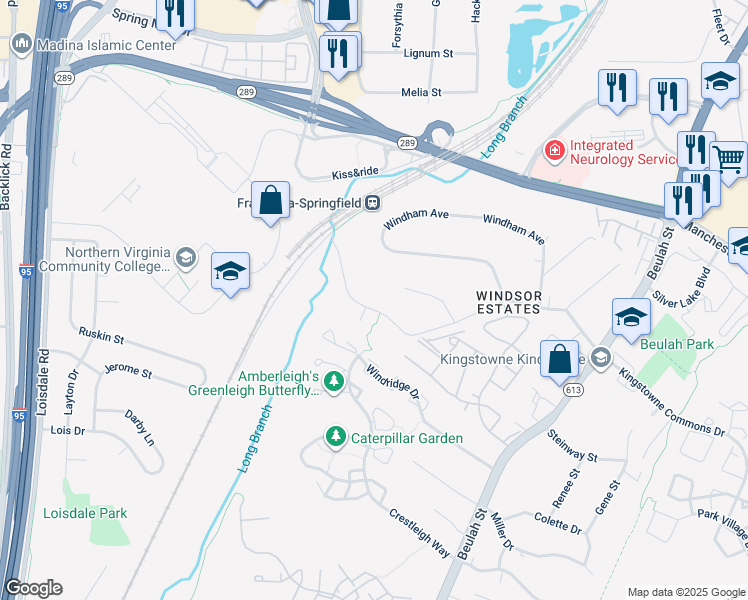 map of restaurants, bars, coffee shops, grocery stores, and more near 7147 Barry Road in Alexandria