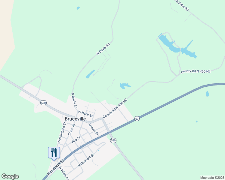 map of restaurants, bars, coffee shops, grocery stores, and more near 5817 North Rod and Gun Club in Bruceville