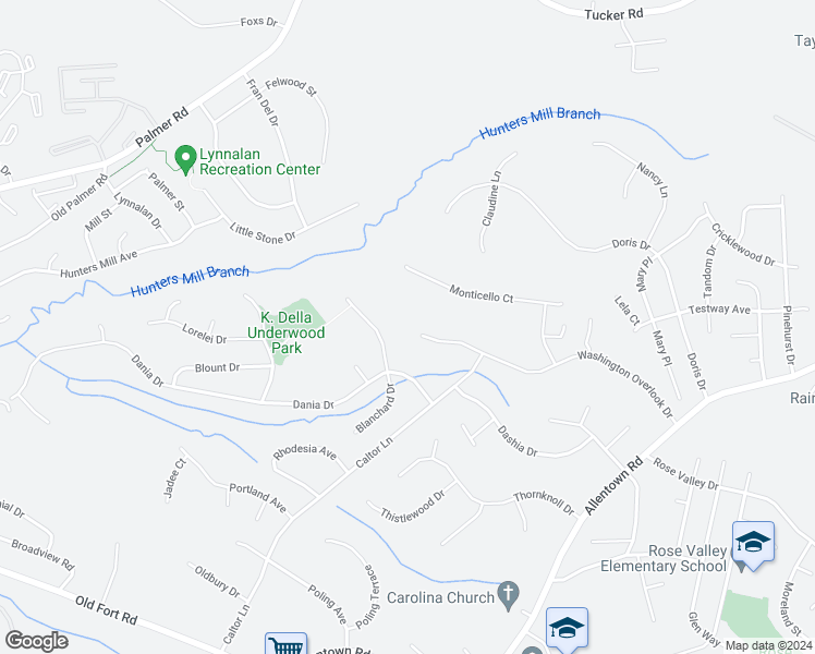 map of restaurants, bars, coffee shops, grocery stores, and more near 2100 Washington Overlook Drive in Fort Washington
