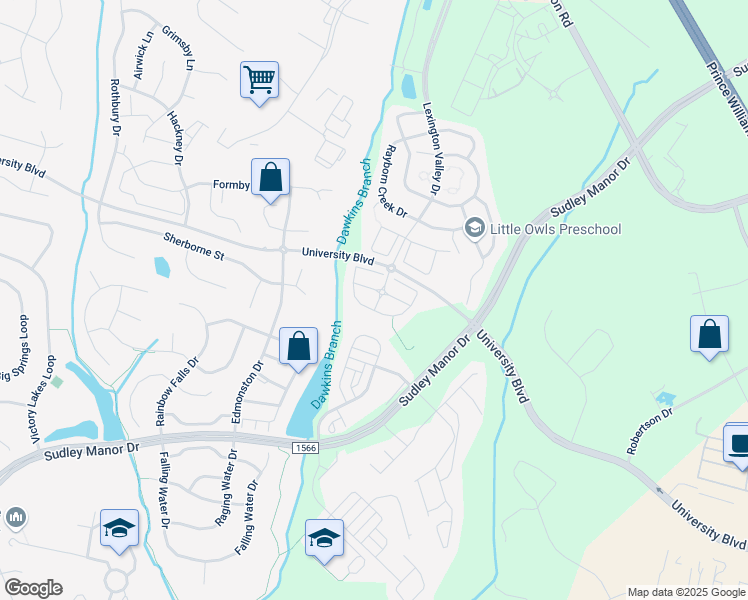 map of restaurants, bars, coffee shops, grocery stores, and more near 8922 Tappen Mill Way in Manassas