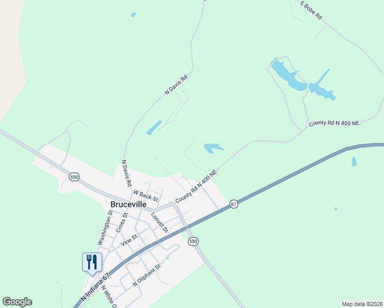 map of restaurants, bars, coffee shops, grocery stores, and more near 5817 North Rod and Gun Club in Bruceville