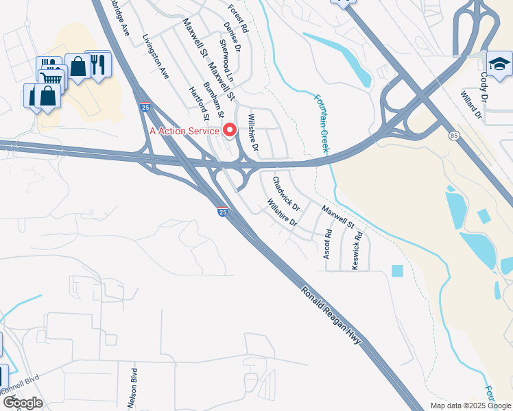 map of restaurants, bars, coffee shops, grocery stores, and more near 1549 Hartford Street in Colorado Springs