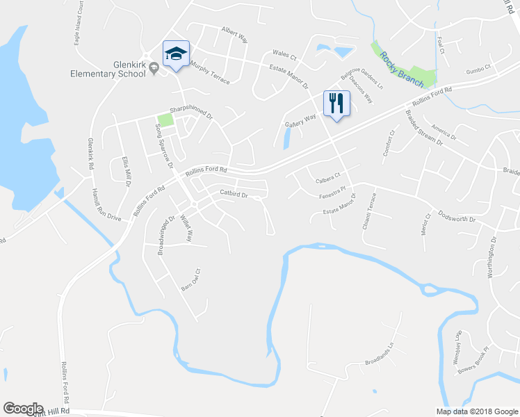 map of restaurants, bars, coffee shops, grocery stores, and more near 14163 Catbird Drive in Gainesville