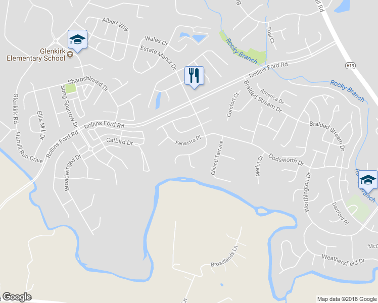 map of restaurants, bars, coffee shops, grocery stores, and more near 13801 Estate Manor Drive in Gainesville