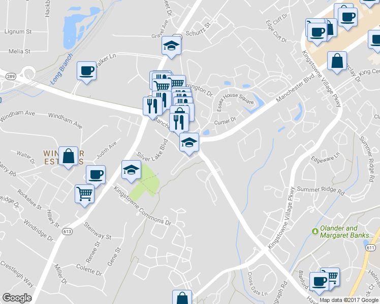map of restaurants, bars, coffee shops, grocery stores, and more near 6129 Les Dorson Lane in Alexandria