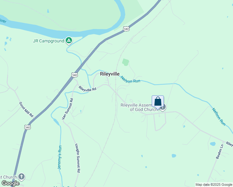 map of restaurants, bars, coffee shops, grocery stores, and more near 1243 Rileyville Road in Rileyville