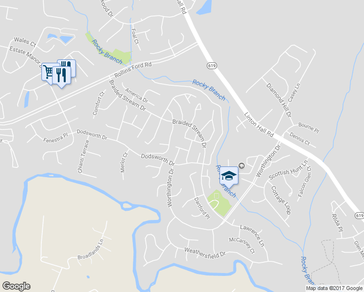 map of restaurants, bars, coffee shops, grocery stores, and more near 13482 Grouserun Lane in Bristow