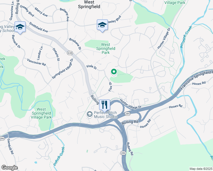 map of restaurants, bars, coffee shops, grocery stores, and more near 7105 Carnation Court in West Springfield