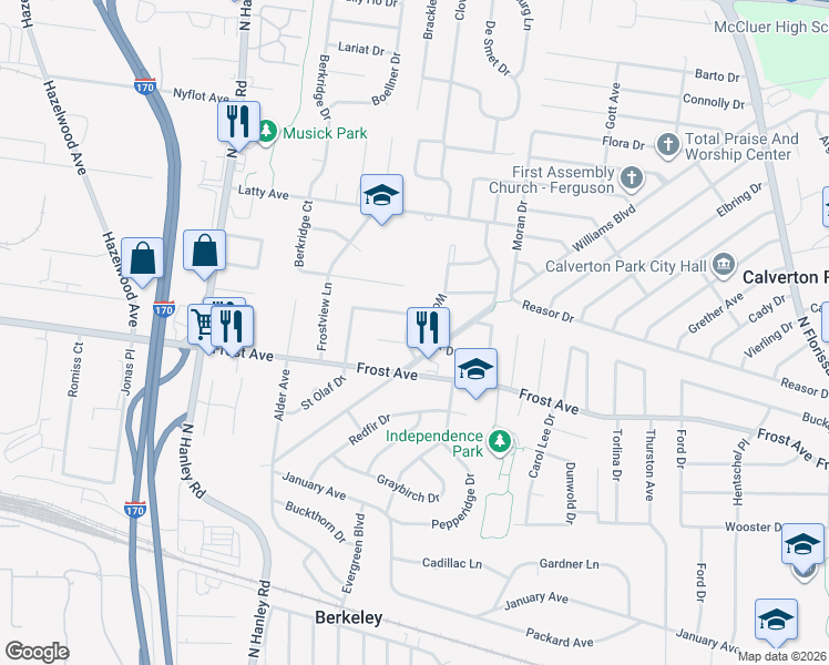 map of restaurants, bars, coffee shops, grocery stores, and more near 6812 Waterleigh Drive in Berkeley