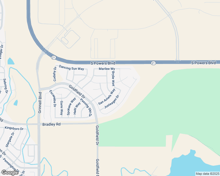 map of restaurants, bars, coffee shops, grocery stores, and more near 4651 Dancing Rain Way in Colorado Springs