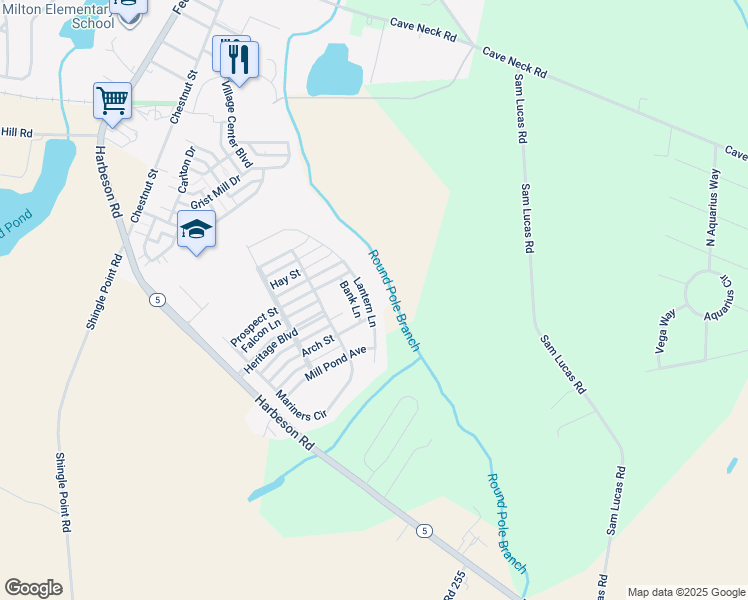 map of restaurants, bars, coffee shops, grocery stores, and more near 236 Lantern Lane in Milton