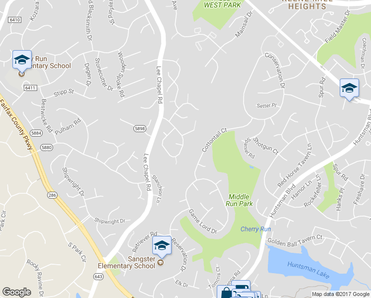 map of restaurants, bars, coffee shops, grocery stores, and more near 9444 Onion Patch Drive in Burke