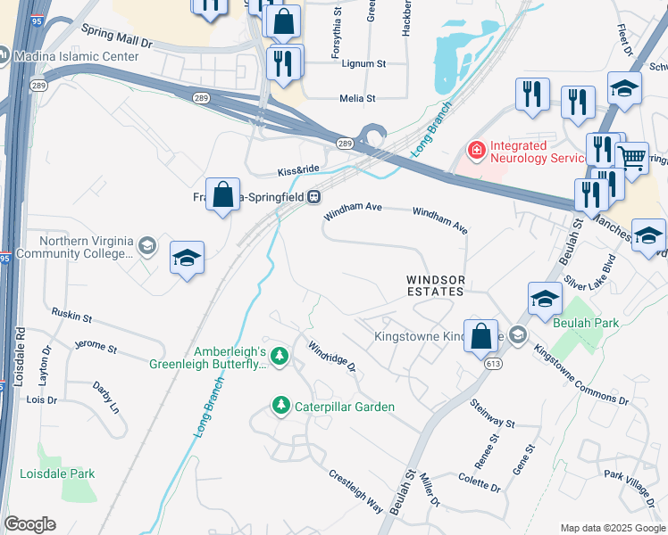 map of restaurants, bars, coffee shops, grocery stores, and more near 6532 Walter Drive in Alexandria