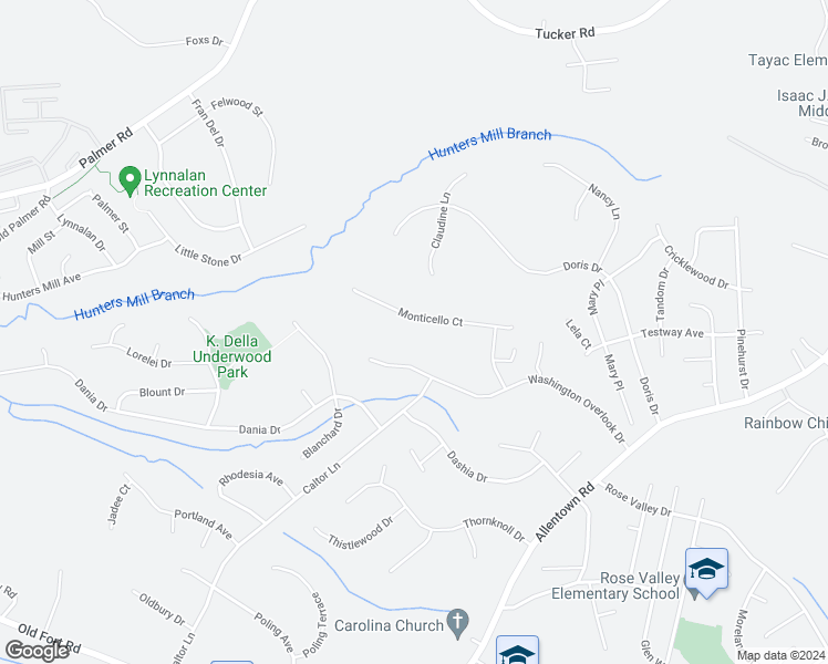 map of restaurants, bars, coffee shops, grocery stores, and more near 2201 Monticello Court in Fort Washington