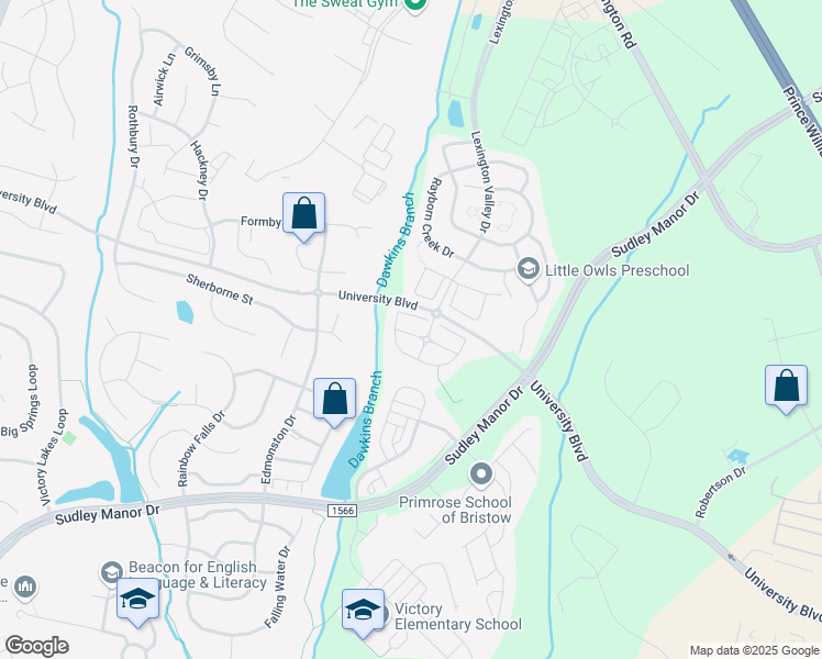 map of restaurants, bars, coffee shops, grocery stores, and more near 12008 Sorrel River Way in Manassas