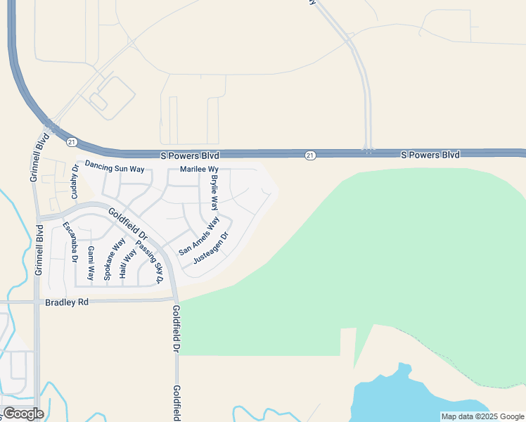 map of restaurants, bars, coffee shops, grocery stores, and more near 6371 San Mateo Drive in Colorado Springs