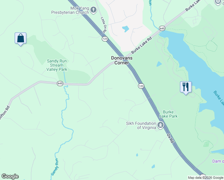 map of restaurants, bars, coffee shops, grocery stores, and more near 6913 Winners Circle in Fairfax Station