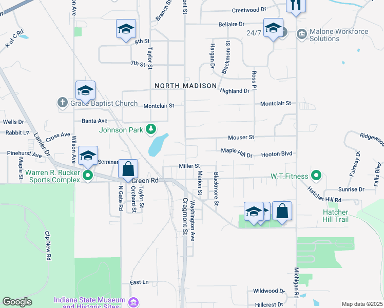 map of restaurants, bars, coffee shops, grocery stores, and more near 1920 Cragmont Street in Madison