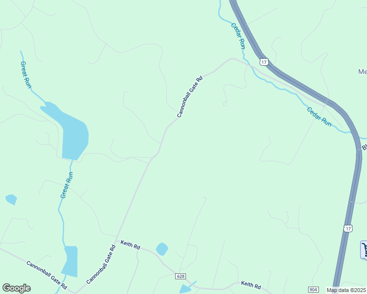 map of restaurants, bars, coffee shops, grocery stores, and more near 7617 Cannonball Gate Road in Warrenton
