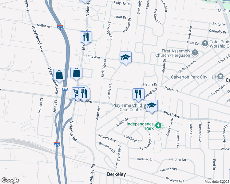 map of restaurants, bars, coffee shops, grocery stores, and more near 6813 Saint Olaf Drive in Berkeley