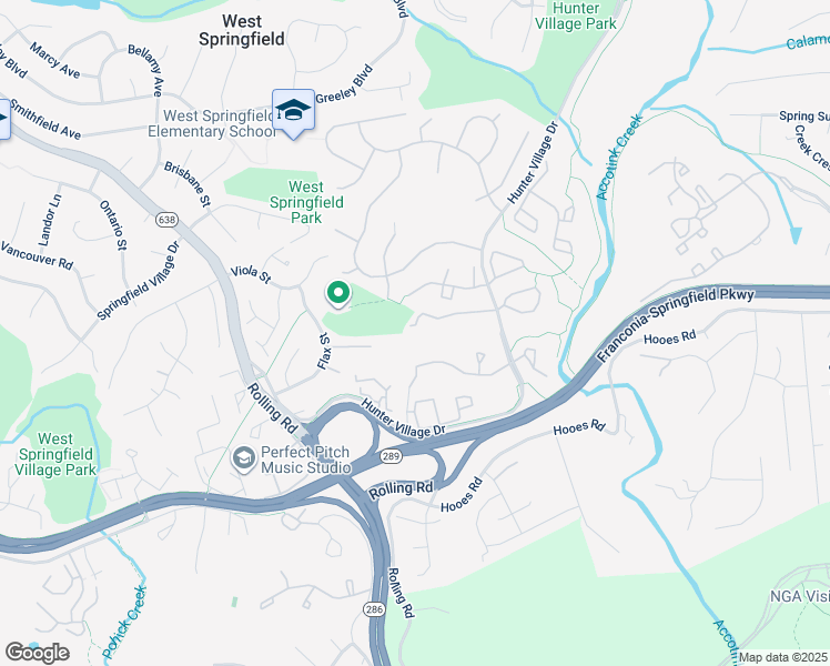 map of restaurants, bars, coffee shops, grocery stores, and more near 7877 Wintercress Lane in Springfield
