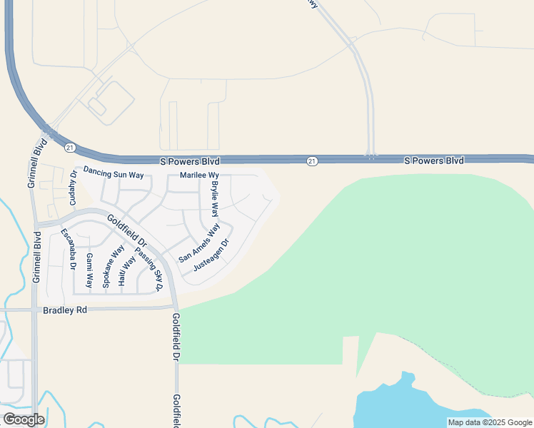 map of restaurants, bars, coffee shops, grocery stores, and more near 6371 San Mateo Drive in Colorado Springs