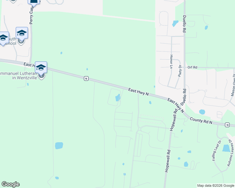 map of restaurants, bars, coffee shops, grocery stores, and more near 910 East Highway North in Wentzville