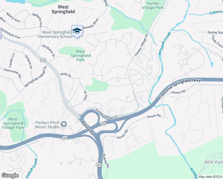 map of restaurants, bars, coffee shops, grocery stores, and more near 7867 Wintercress Lane in Springfield