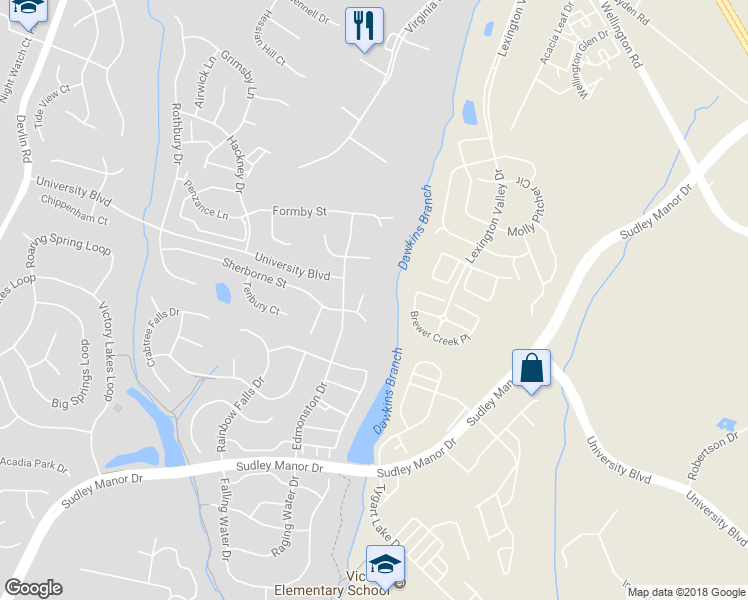 map of restaurants, bars, coffee shops, grocery stores, and more near 8807 Worsley Court in Bristow