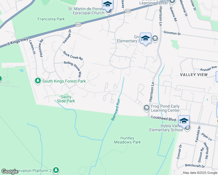 map of restaurants, bars, coffee shops, grocery stores, and more near 7125 Strawn Court in Alexandria