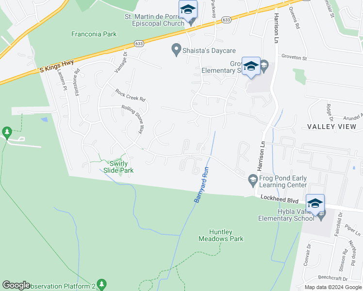 map of restaurants, bars, coffee shops, grocery stores, and more near 7134 Strawn Court in Alexandria