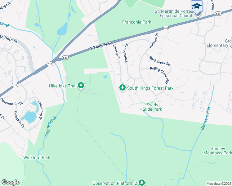 map of restaurants, bars, coffee shops, grocery stores, and more near 6918 Deer Run Drive in Alexandria