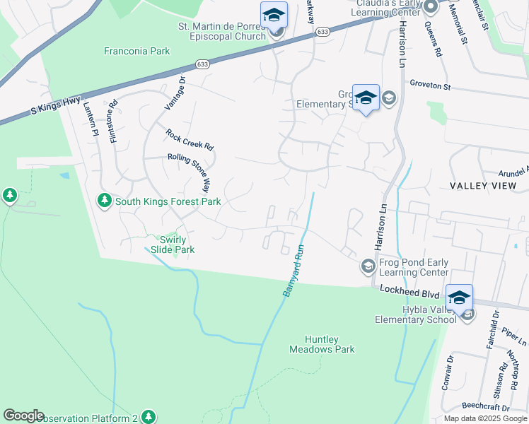 map of restaurants, bars, coffee shops, grocery stores, and more near 7134 Strawn Court in Alexandria