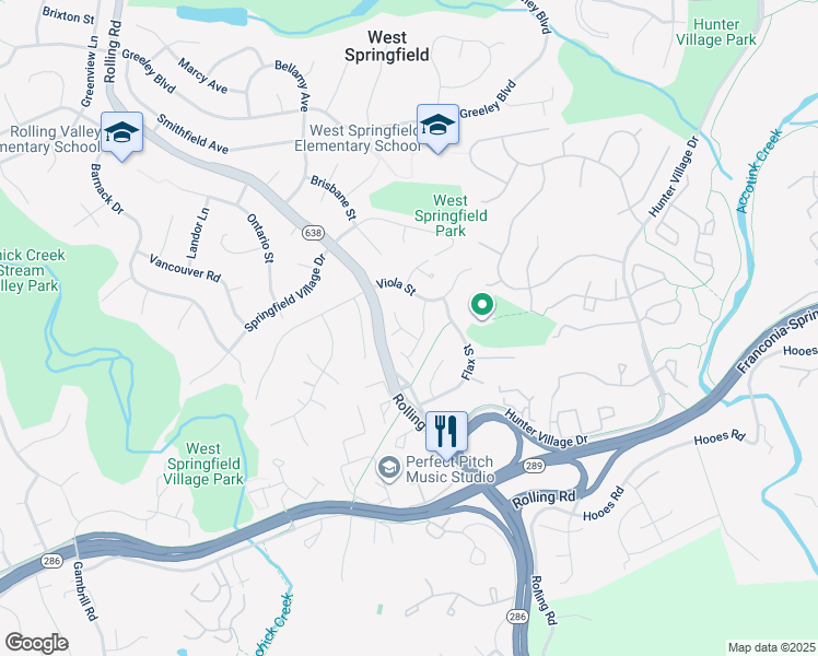 map of restaurants, bars, coffee shops, grocery stores, and more near 8004 Daffodil Court in Springfield